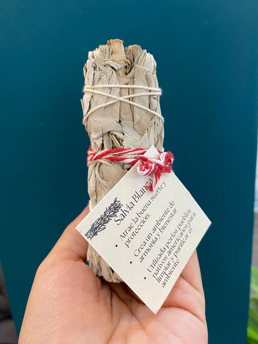 Rama de Salvia Blanca en Envase de Vidrio Reutilizable